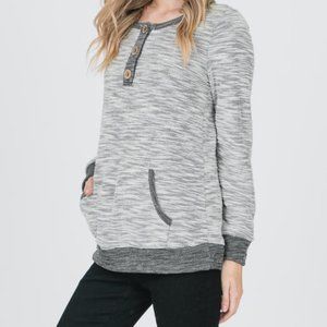 Long Sleeve Gray Knit Tee